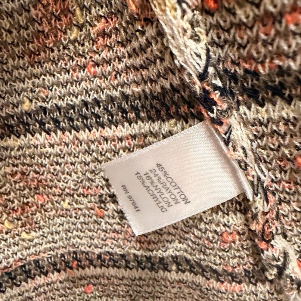 J Jill Womens Large Open Front Cardigan Aztec Western Boho Intarsia Knit Oatmeal - Picture 7 of 10